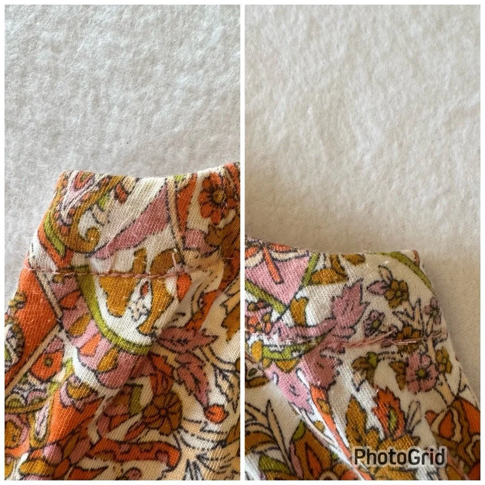 TINY Anthropologie Sleeveless Embroidered Floral Tie Top Tank Boho Womens Small - Picture 2 of 12